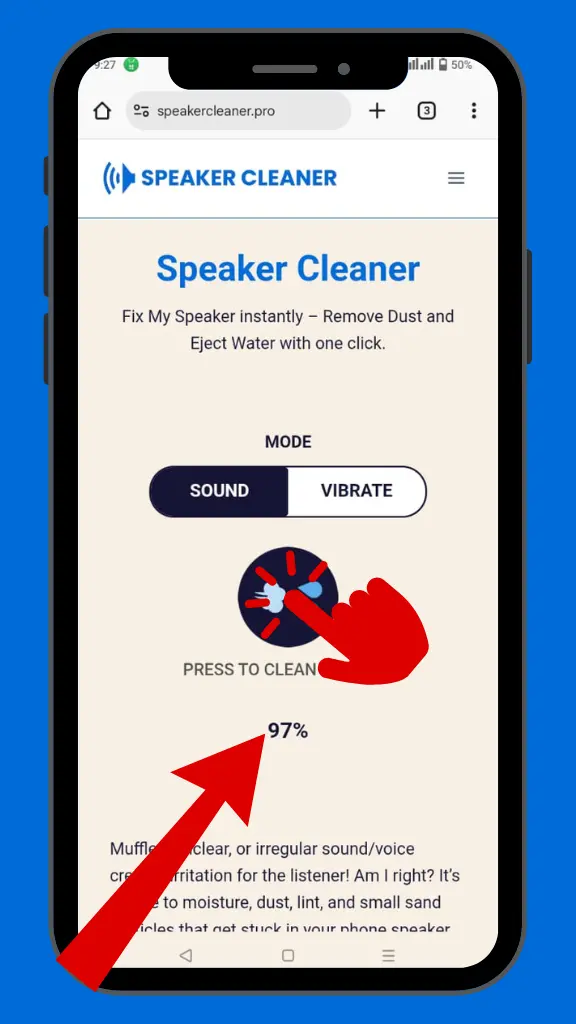 How to use Speaker cleaner - Step 03